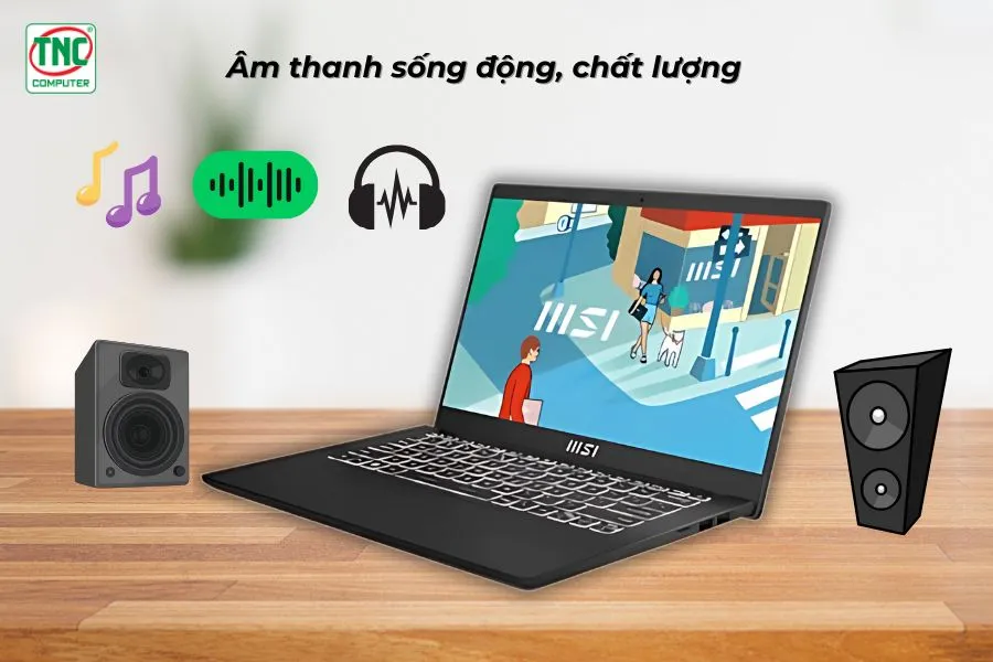 Laptop MSI Modern 14 C13M-608VN sở hữu âm thanh sống động