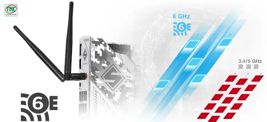 Mainboard ASRock B650 Steel Legend WiFi sở hữu công nghệ kết nối mạng nhanh chóng