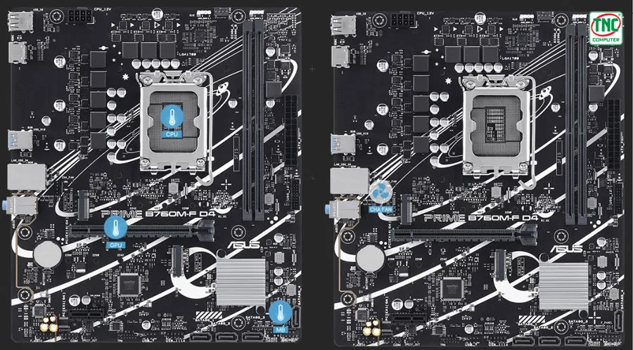 Mainboard ASUS PRIME B760M-F D4 có hệ thống làm mát đẳng cấp