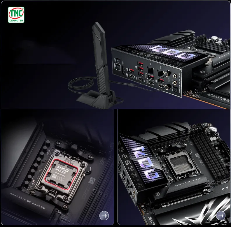 Mainboard Asus ROG CROSSHAIR X870E HERO tích hợp AI hiện đại