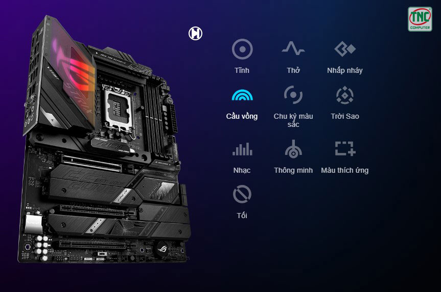 Mainboard Asus ROG STRIX Z790-E GAMING WIFI II có hệ thống đèn LED đầy phong cách