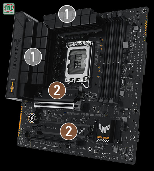 Mainboard Asus TUF GAMING B760M-BTF WIFI sở hữu chuẩn Wifi hiện đại