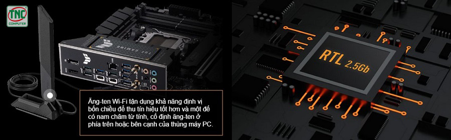 Mainboard Asus TUF GAMING X670E-PLUS WIFI mạng kết nối tiên tiến