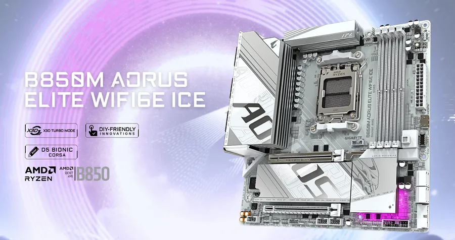 Mainboard Gigabyte B850M AORUS ELITE WIFI6E ICE