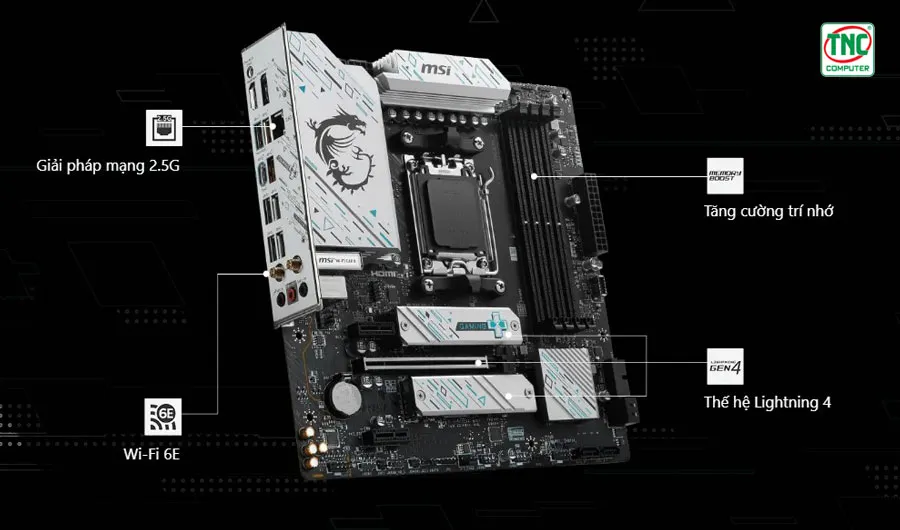 Mainboard MSI B650M GAMING PLUS WIFI tích hợp khả năng kết nối mạng hiện đại