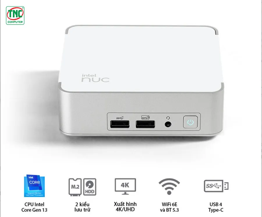 Máy bộ Asus Mini PC NUC 13 PRO Desk I5 1340P được thiết kế nhỏ gọn, hiện đại