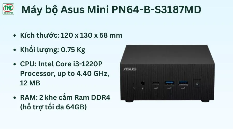 Máy bộ Asus Mini PN64-B-S3187MD