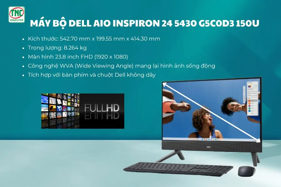 Máy bộ Dell All-In-One Inspiron 24 5430 G5C0D3 150U