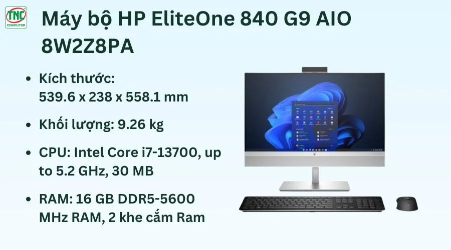 Máy bộ HP EliteOne 840 G9 AIO 8W2Z8PA