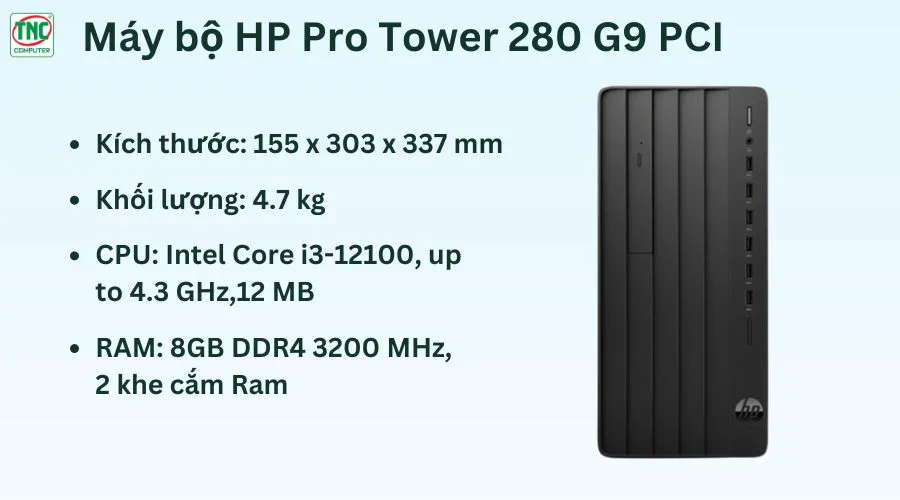 Máy bộ HP Pro Tower 280 G9 PCI 9U3N7AT