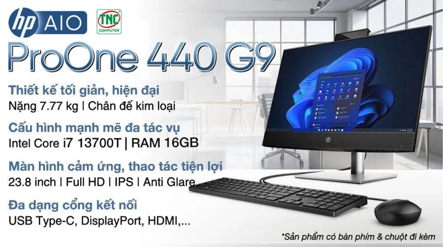 Máy Bộ HP ProOne 440 G9 All-in-One PC 9H0B8PT tích hợp card đồ họa cao cấp