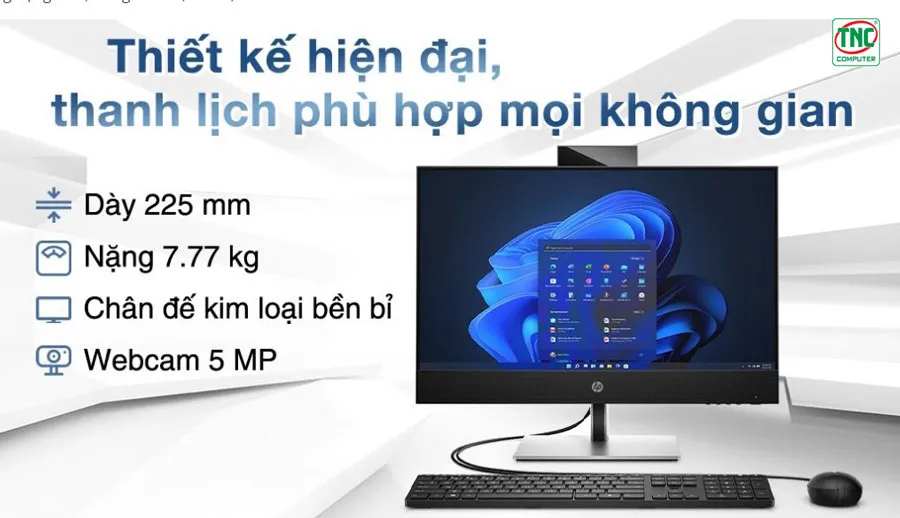 Máy Bộ HP ProOne 440 G9 All-in-One PC 9H0B8PT được thiết kế thanh lịch, đẳng cấp