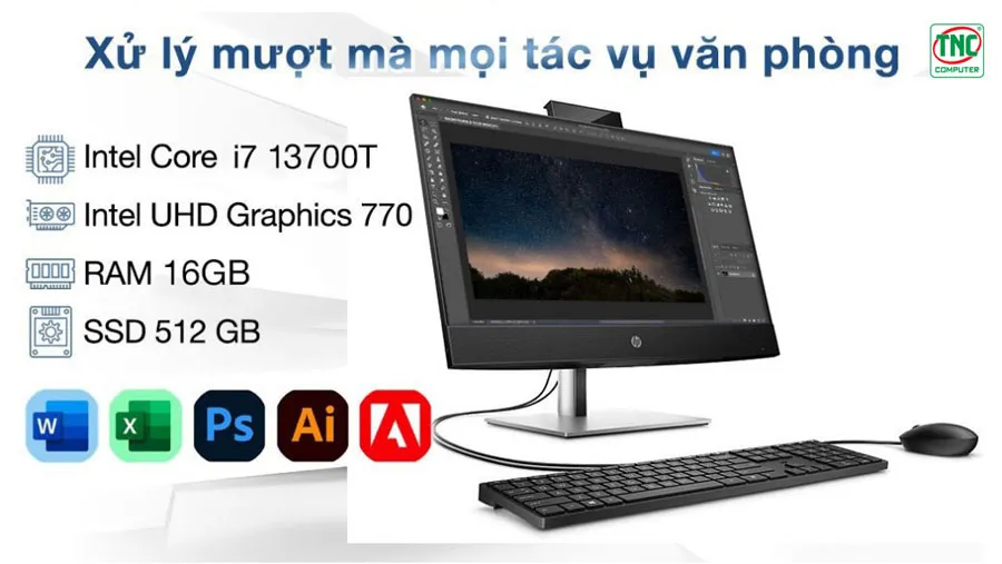 Máy Bộ HP ProOne 440 G9 All-in-One PC 9H0B8PT sở hữu hiệu năng mạnh mẽ