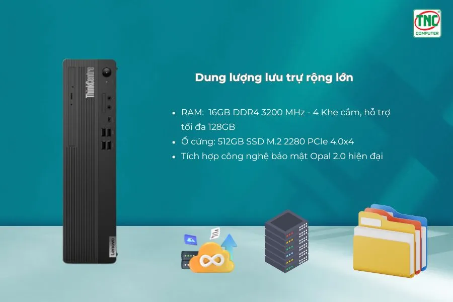 Máy bộ Lenovo ThinkCentre M70s Gen 4 12DN000LVA có dung lượng bộ nhớ lớn