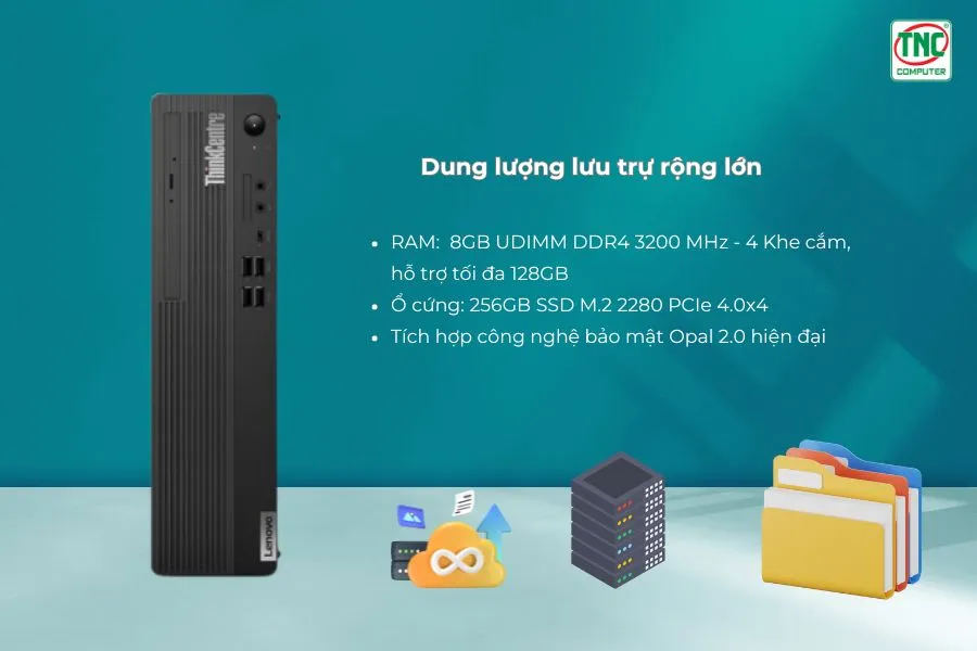 Máy bộ Lenovo ThinkCentre M70s Gen 4 12DN000DVA sở hữu dung lượng rộng 