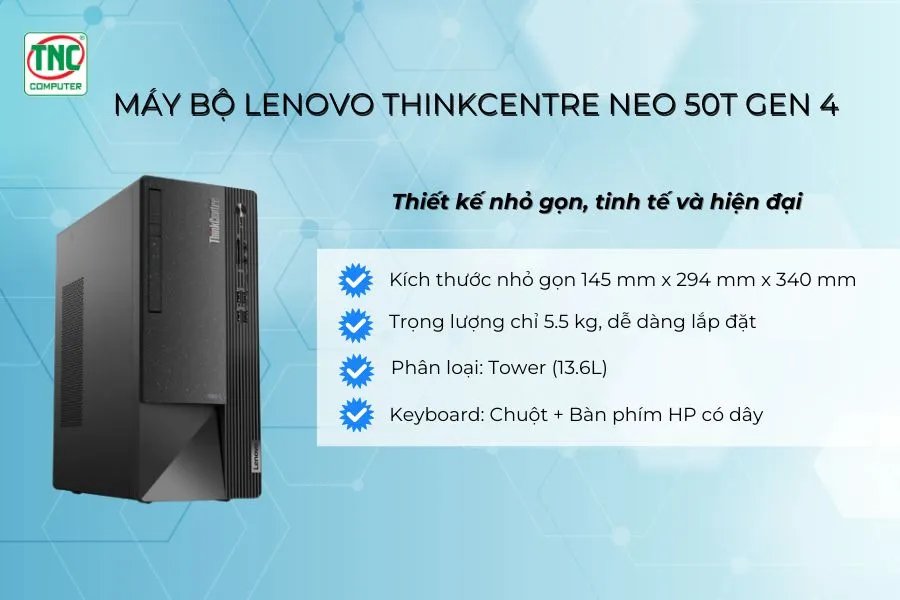 Máy bộ Lenovo ThinkCentre neo 50t Gen 4 12JB001FVA