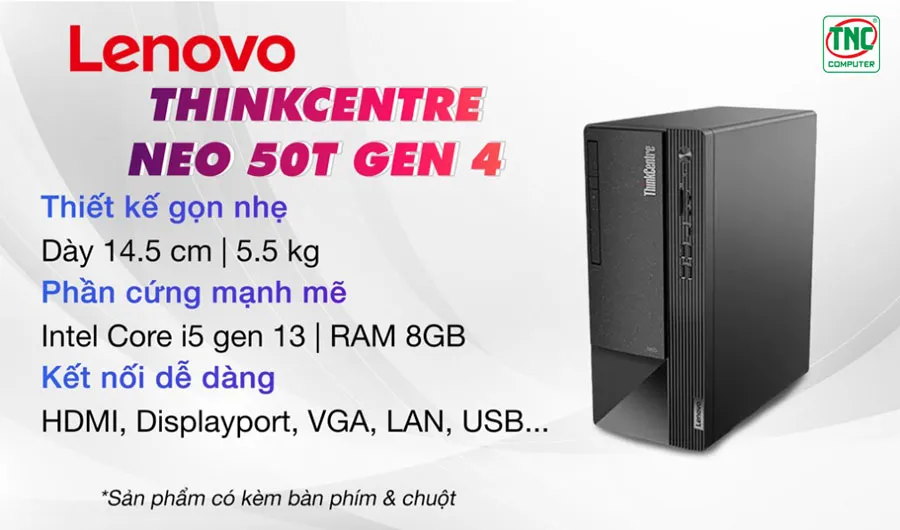 Máy bộ Lenovo ThinkCentre Neo 50t Gen 4 12JB001HVA có dung lượng lớn