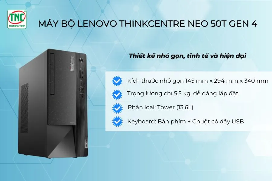 Máy bộ Lenovo ThinkCentre Neo 50t Gen 4 12JB001JVA