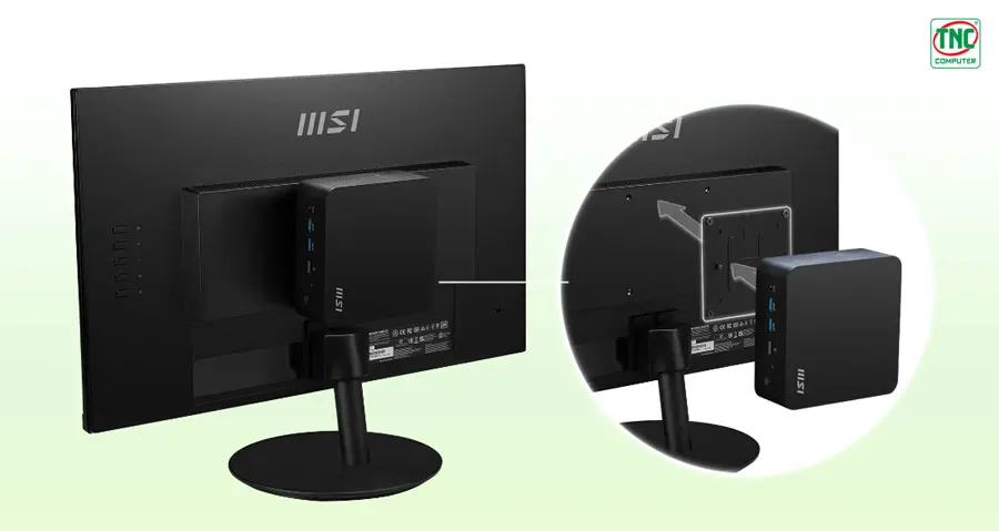 Máy bộ MSI Mini PC Cubi NUC 1M 086VN hỗ trợ khung trep VESA