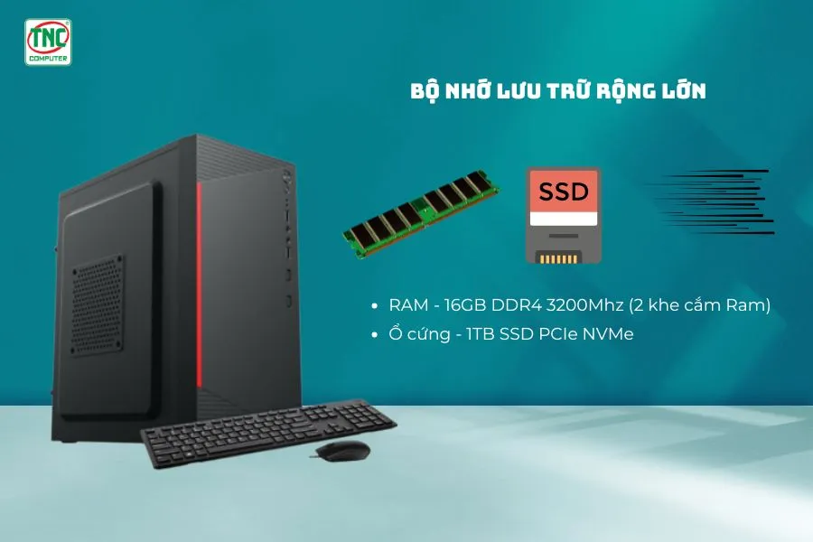 Máy bộ TNC Văn Phòng I5412 có bộ nhớ lưu trữ rộng lớn