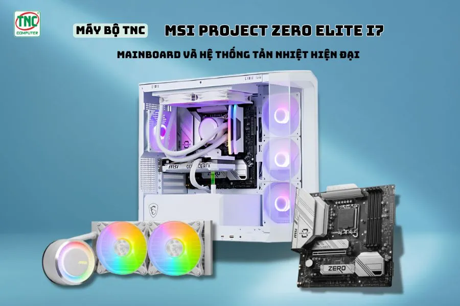 MSI PROJECT ZERO ELITE I7R32S500V4060-W có mainboard và hệ thống tản nhiệt hiện đại