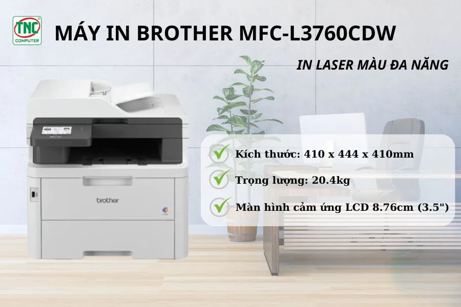 Máy in Brother MFC-L3760CDW được thiết kế hiện đại