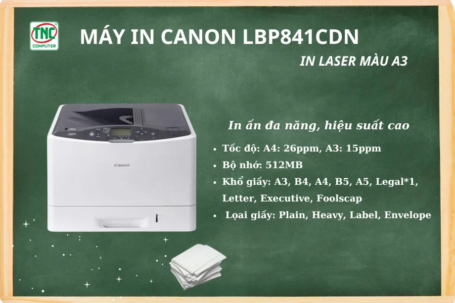 Máy in Canon LBP841Cdn (In Laser màu A3) có hiệu suất in ấn đa năng