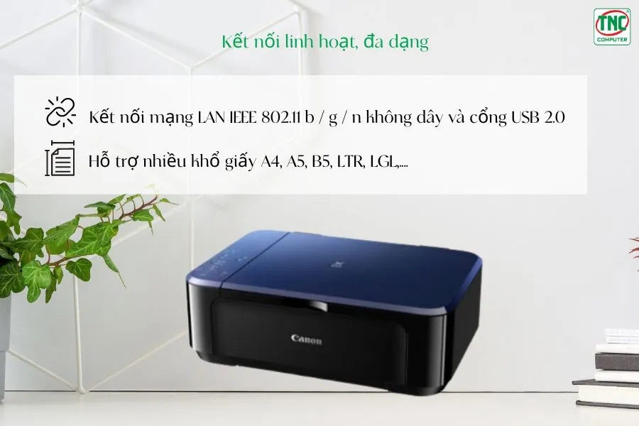 Máy in Canon PIXMA E560 có kết nối linh hoạt, đa dạng