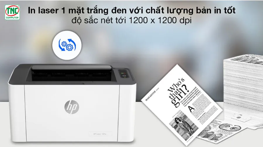 Máy in HP Laser 107A (4ZB77A) có khay nạp giấy lớn