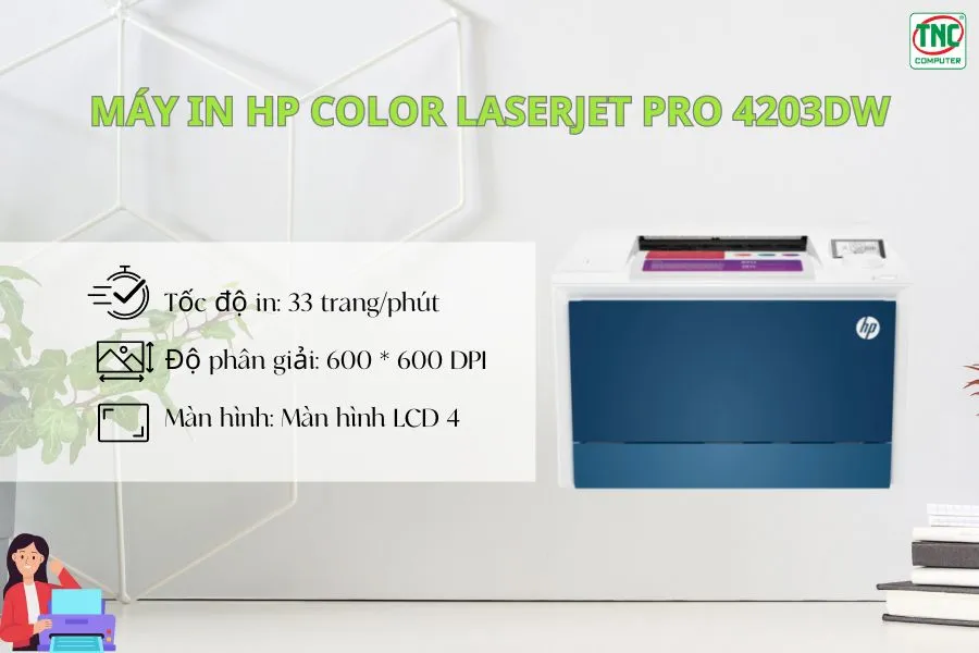 Máy in HP Color LaserJet Pro 4203dw (5HH48A) có hiệu suất in ấn chất lượng