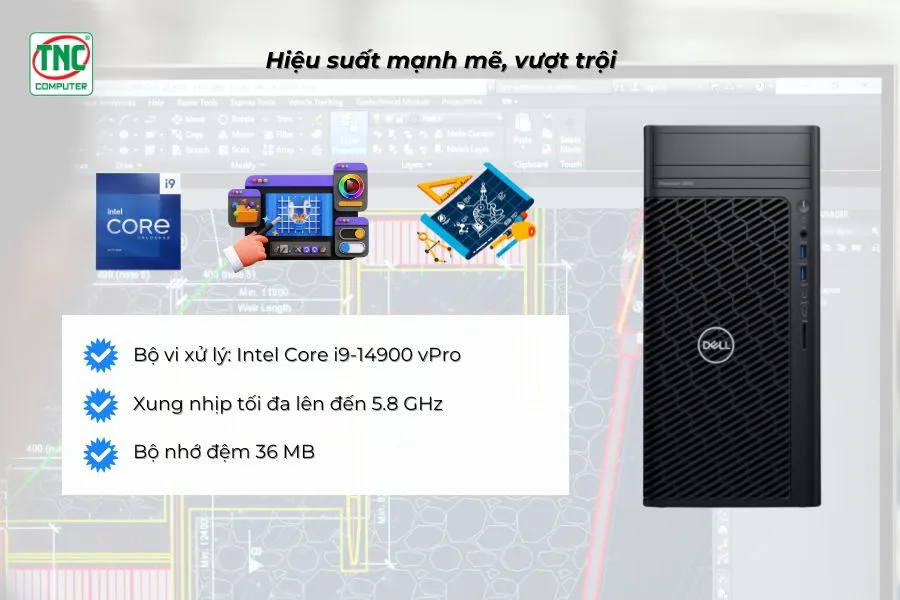 Máy tính trạm Dell Precision 3680 Tower 71047056 sở hữu hiệu năng mạnh mẽ