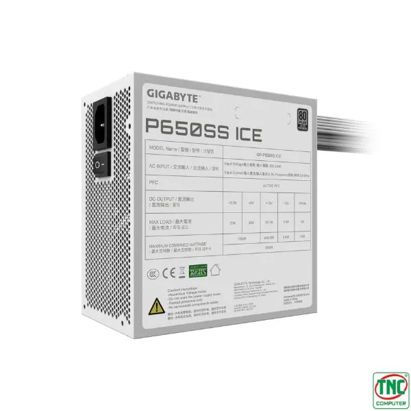 Nguồn máy tính Gigabyte P650SS ICE 650W (80 PLUS Silver, ATX 3.0)