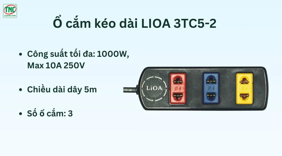 Ổ cắm kéo dài LIOA 3TC5-2