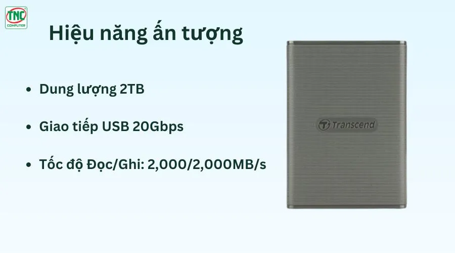 Ổ cứng di động SSD Transcend 2TB ESD360C TS2TESD360C	