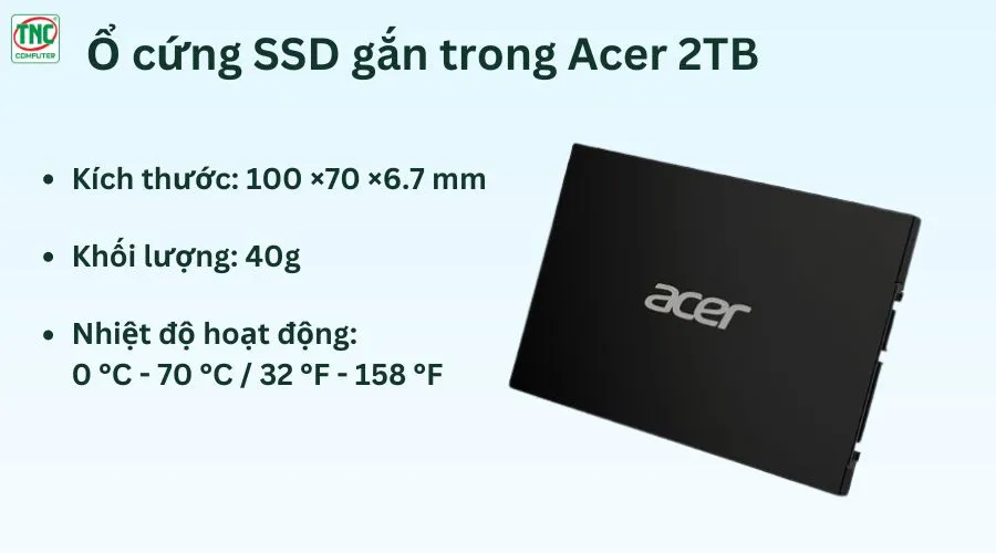 Ổ cứng SSD gắn trong Acer 2TB chính hãng