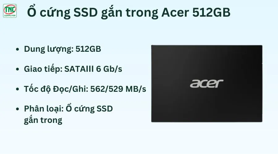 Ổ cứng SSD gắn trong Acer 512GB RE100 2.5 inch SATA 3