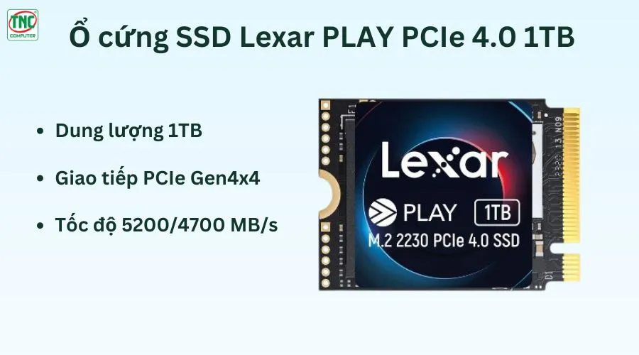 Ổ cứng SSD Lexar PLAY PCIe 4.0 1TB LNMPLAY001T-RNNNG