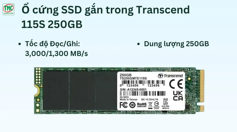 Ổ cứng SSD Transcend 250GB PCIe Gen3 x4 TS250GMTE115S