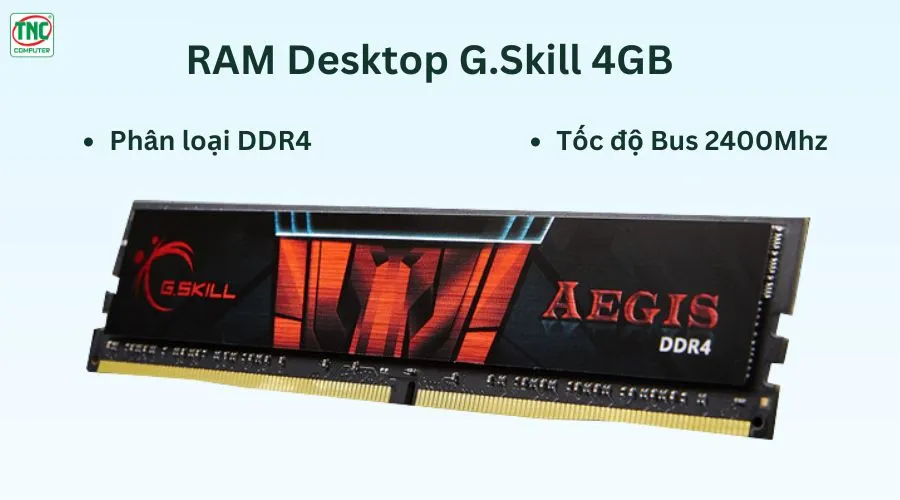RAM Desktop G.Skill 4GB DDR4 Bus 2400Mhz F4-2400C17S-4GIS	