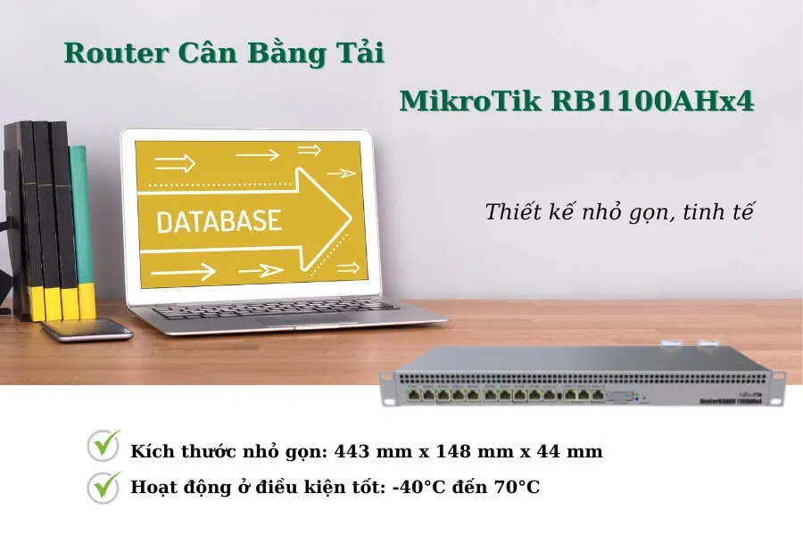 Router Cân Bằng Tải MikroTik RB1100AHx4 có thiết kế nhỏ gọn, tinh tế 