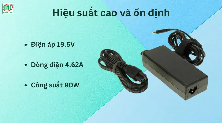 Sạc cho máy tính xách tay Dell 90W đầu kim nhỏ 4.5*3.0mm (19.5V-4.62A)-Hàng chính hãng	