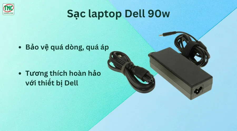 Sạc cho máy tính xách tay Dell 90W chính hãng