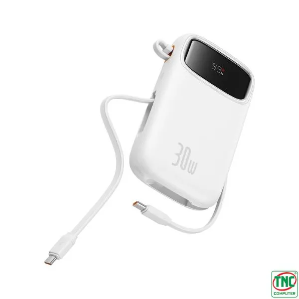 Sạc dự phòng Baseus Qpow2 Dual-Cable 10000mAh 30W White