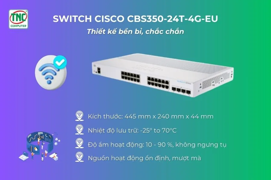 Switch Cisco CBS350-24T-4G-EU