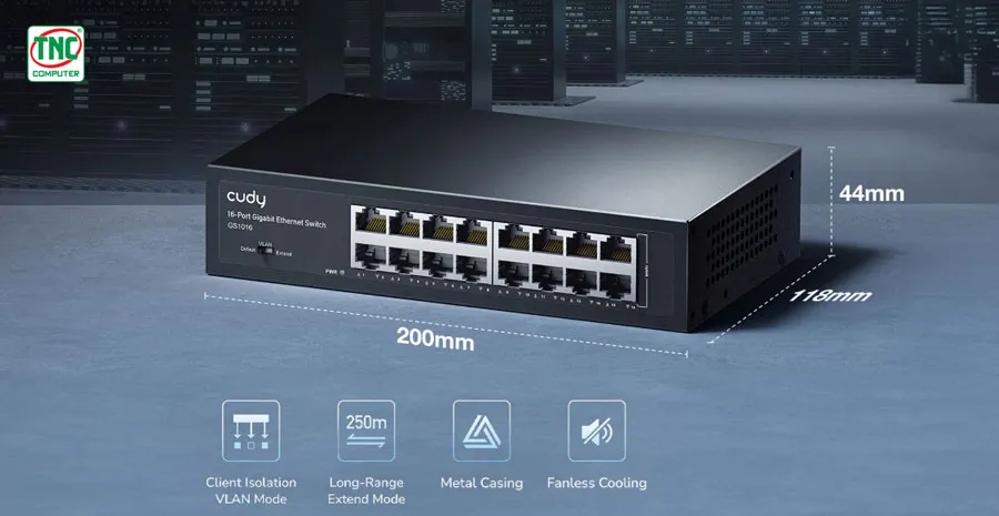 Switch Cudy GS1016 có khả năng tiết kiệm điện năng, thân thiện với môi trường