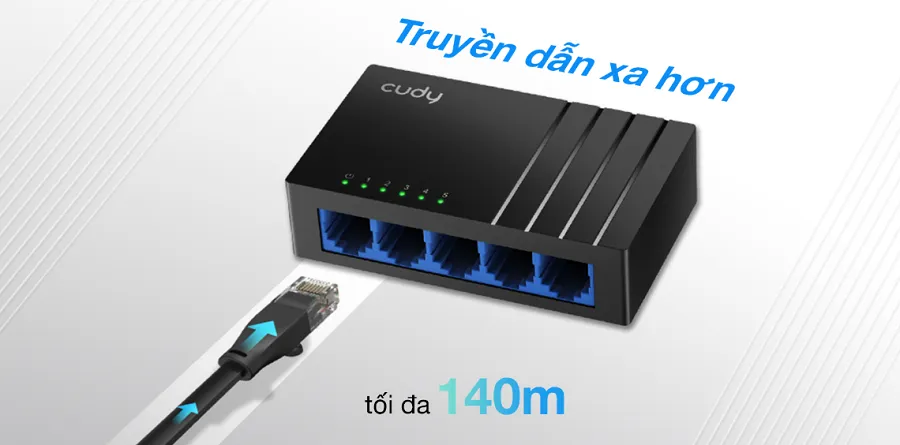 Switch Cudy GS105D có phạm vi truyền dữ liệu lớn