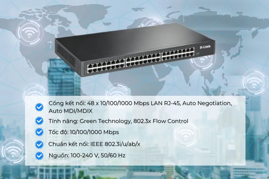 Switch D-Link DGS-1048 có hiệu suất mạnh mẽ