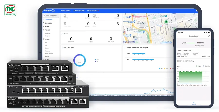 Switch PoE Smart Cloud Ruijie RG-ES205GC-P có hiệu năng hoạt động mạnh mẽ