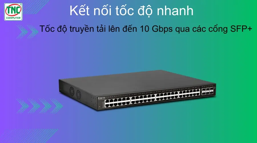 Switch PoE+ DrayTek 50-port 10/1 Gbps P2540XS