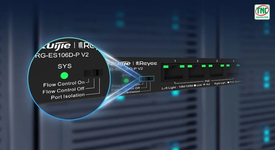 Switch PoE Ruijie RG-ES110D-P có tốc độ truyền nhanh chóng